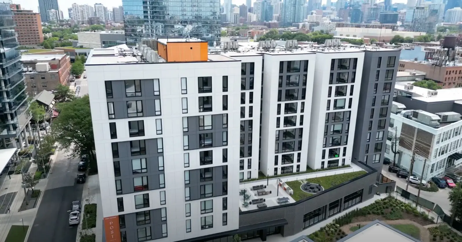 Building exterior at Post Chicago Apartments - Furnished apartments for rent Chicago