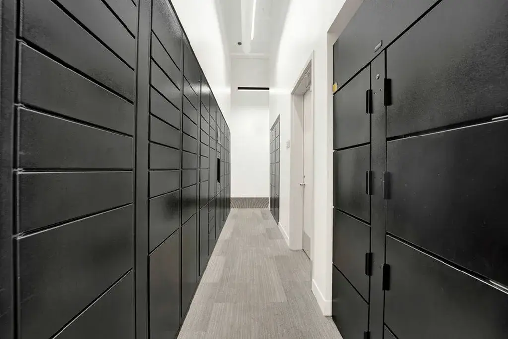 Lockers at Post Chicago Apartments, Lincoln Park furnished apartments.
